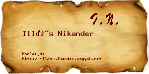 Illés Nikander névjegykártya